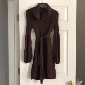 Warm knit cotton/acrylic chocolate brown dress